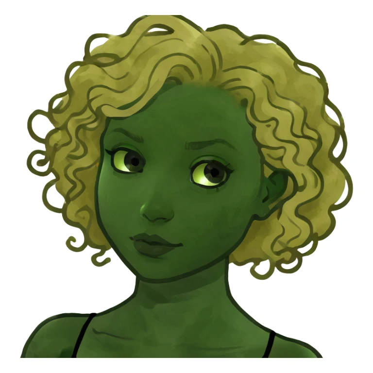 blond girl with curly hair sticker