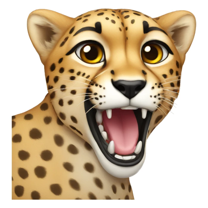 cheetah running add heart to mouth sticker