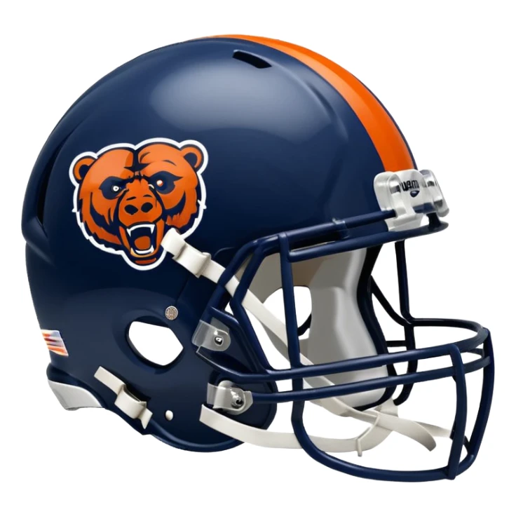 Chicago Bears football helmet with team logo facing left, emoji style sticker