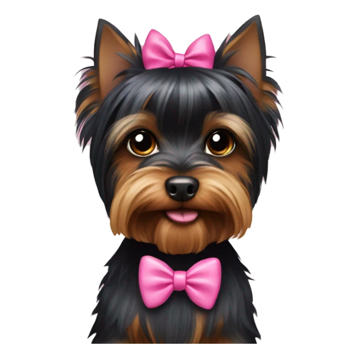 black yorkshire terrier with an pink bow sticker