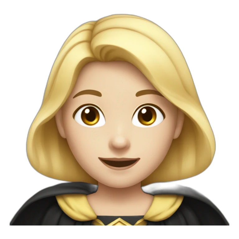 Happy-White-skin-girl—face-with-black-cape-costume sticker