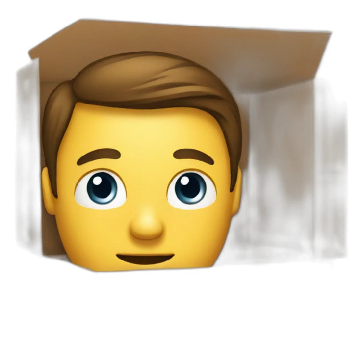 business man looking out of box sticker