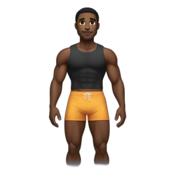 soft muscular black man in boxer (beach body) sticker