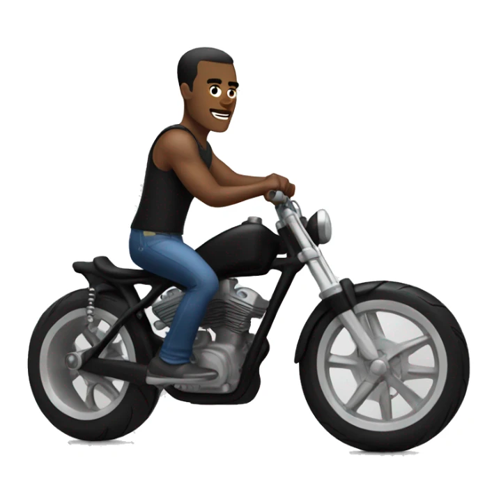 Muscle WHITE man in  custom black bike sticker