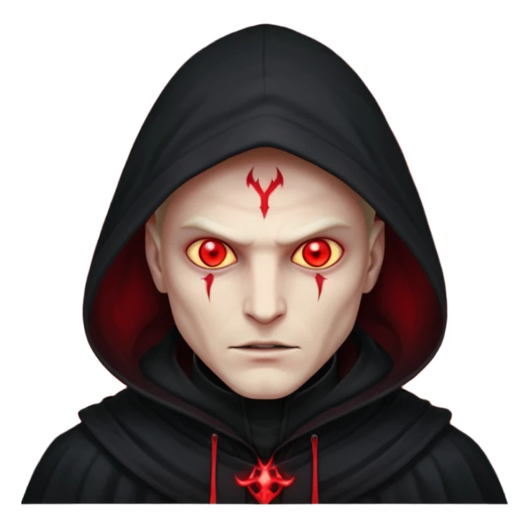 Evil, shadowie Male lord with Red glowing eyes and hood sticker