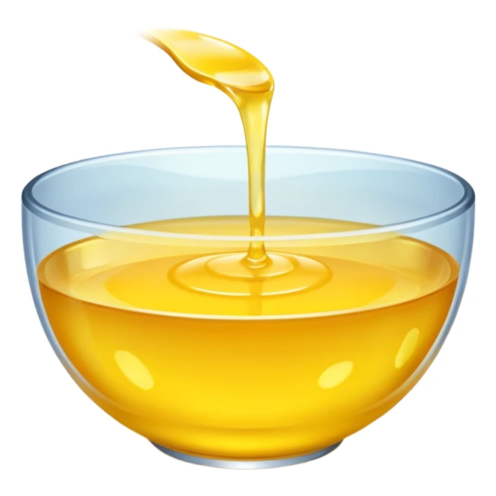 a bowl of yellow liquid, vibrant color, simple, clear sticker
