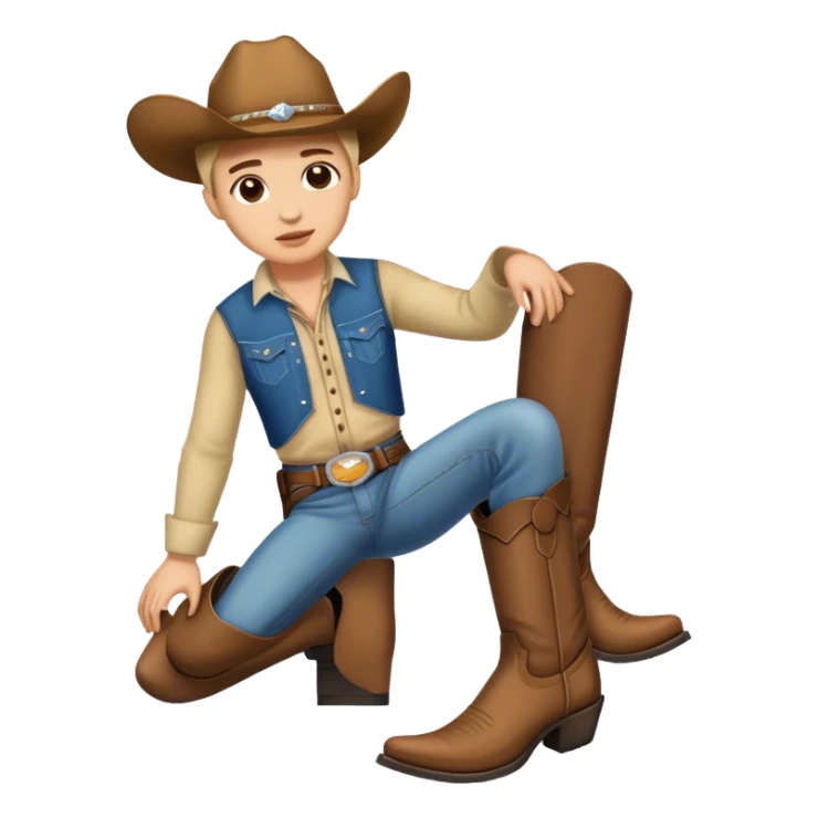 Person with cowboy boots on ground  sticker