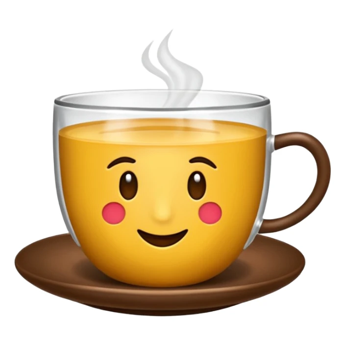 Klasik türk bardağıyla çay ve çay kaşığı emoji sticker