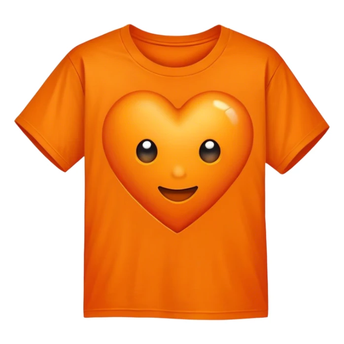 Large orange t with a large orange heart on a 30° angle from the T sticker