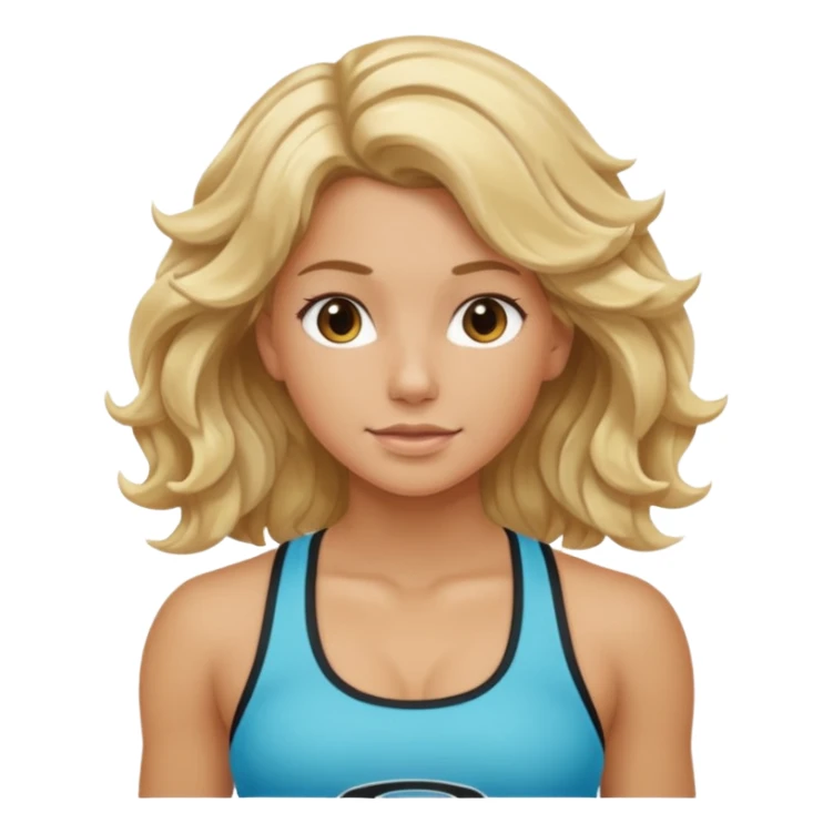 iOS 18 aesthetic wavy blondie girl gym sticker