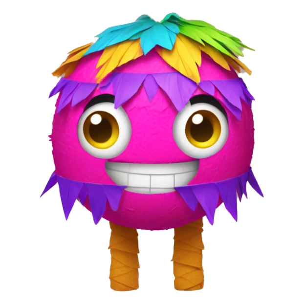 cute pinata with big eyes and smiling face sticker