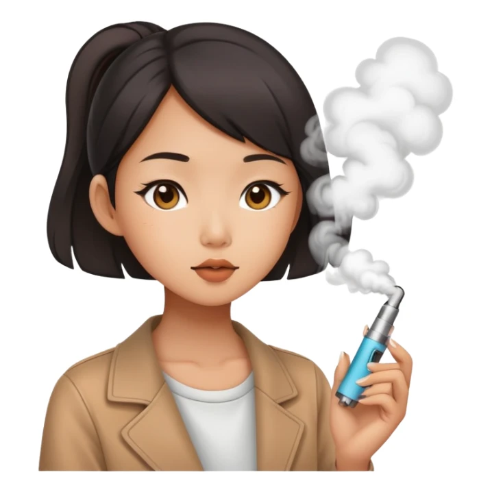 Asian girl vaping cutely  sticker