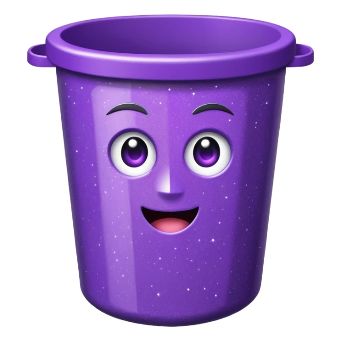 Glitter Purple and Cian  metal rubbish bin office sticker