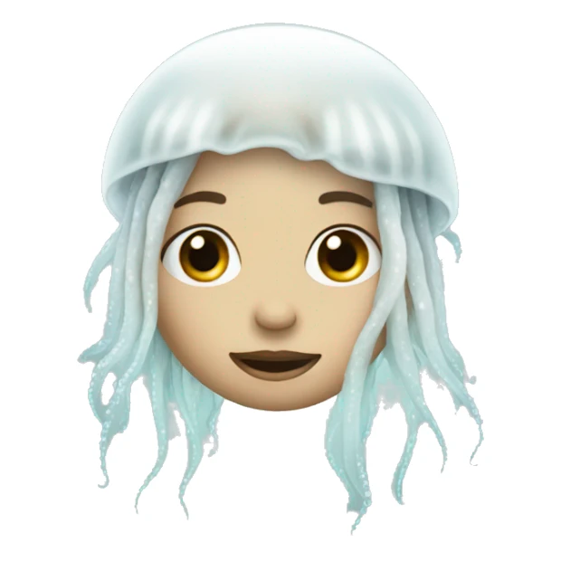 white jellyfish girl sticker