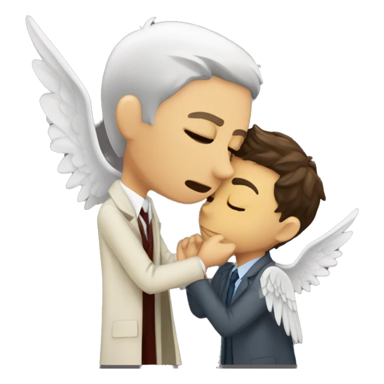 dean winchester kissing castiel the angel sticker
