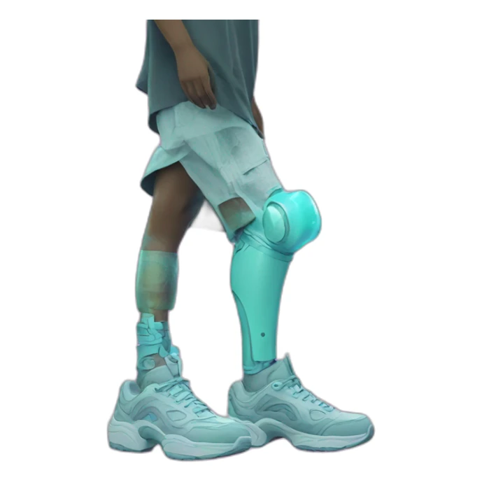 Vaporwave person with prosthetic leg  sticker