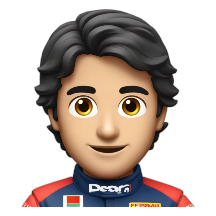 Carlos Sainz junior with F1 Ferrari team sticker