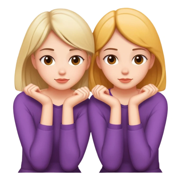 two girls sitting back to back with their cheeks touching sticker