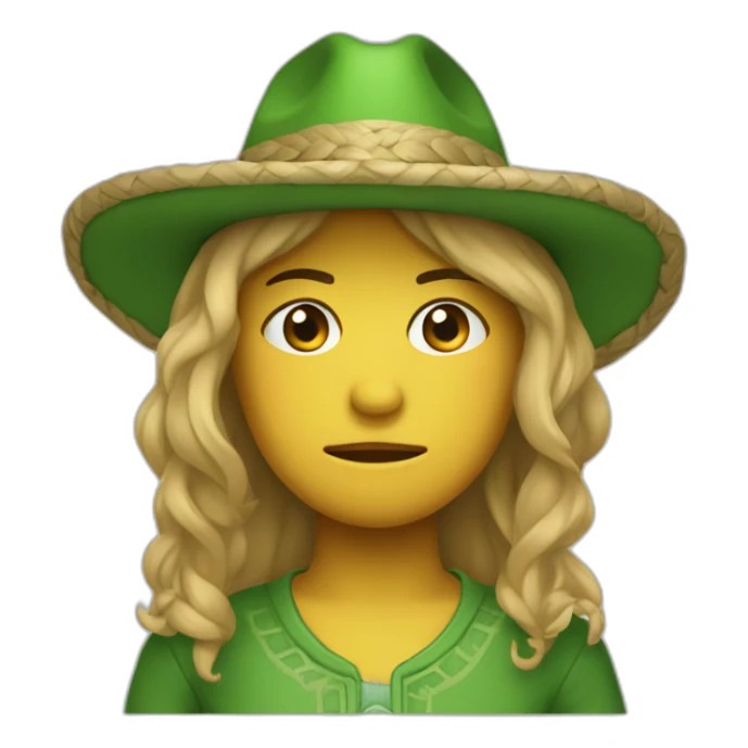 Cara llorando desconsolado con sombrero verde sticker