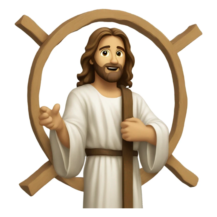 Jesus holding do not crash out sign sticker