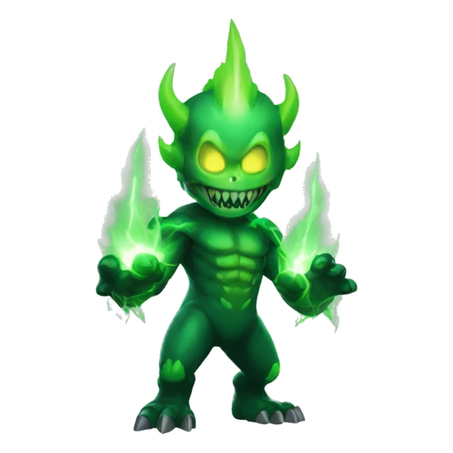 Kaiju No. 8 (2024) - Full body appearance, featuring green lightning and a skull face. sticker
