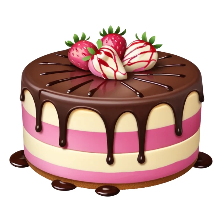 Pink Strawberry Cheesecake With Chocolate Syrup  sticker