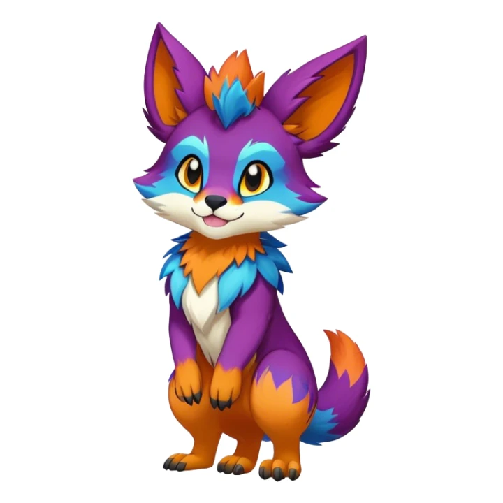 colorful anthro vernid fursona Fakemon sticker