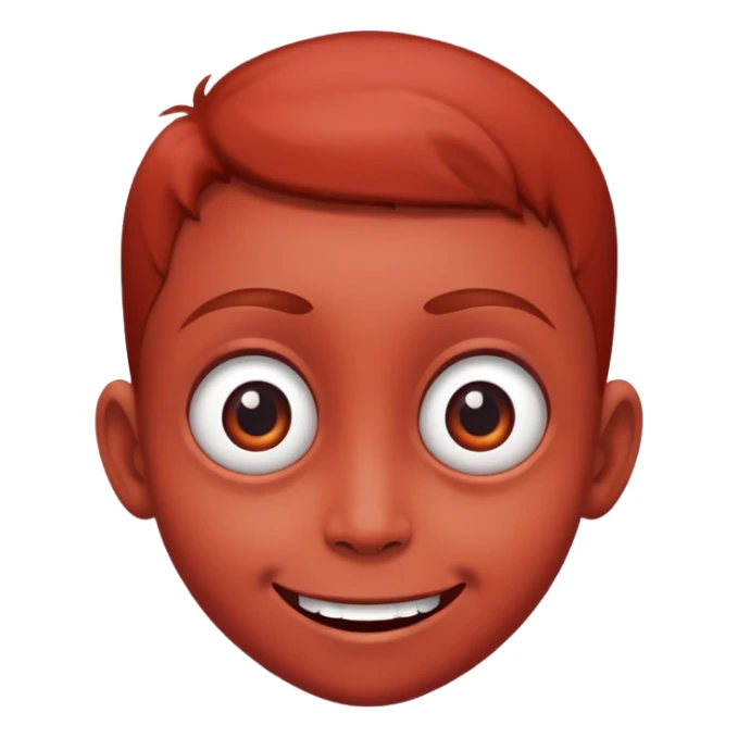Red face creepily smiling with big eyes  sticker