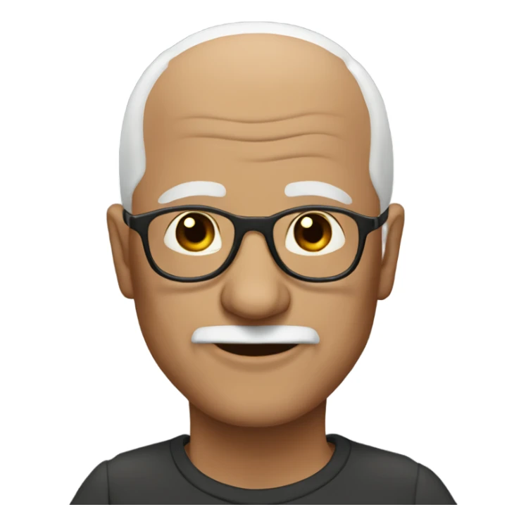 older man brown glasses bald art sticker