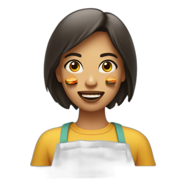 Girl eat burger  sticker