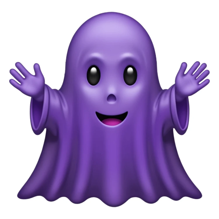 Emoji of dark purple ghost, a tiny text anywhere with the word "BLS ON TOP" and with no backround sticker