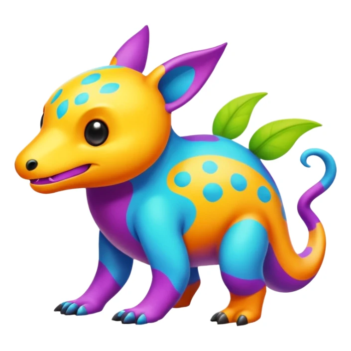 colorful vibrant Fakémon-creature with random markings (full body) sticker