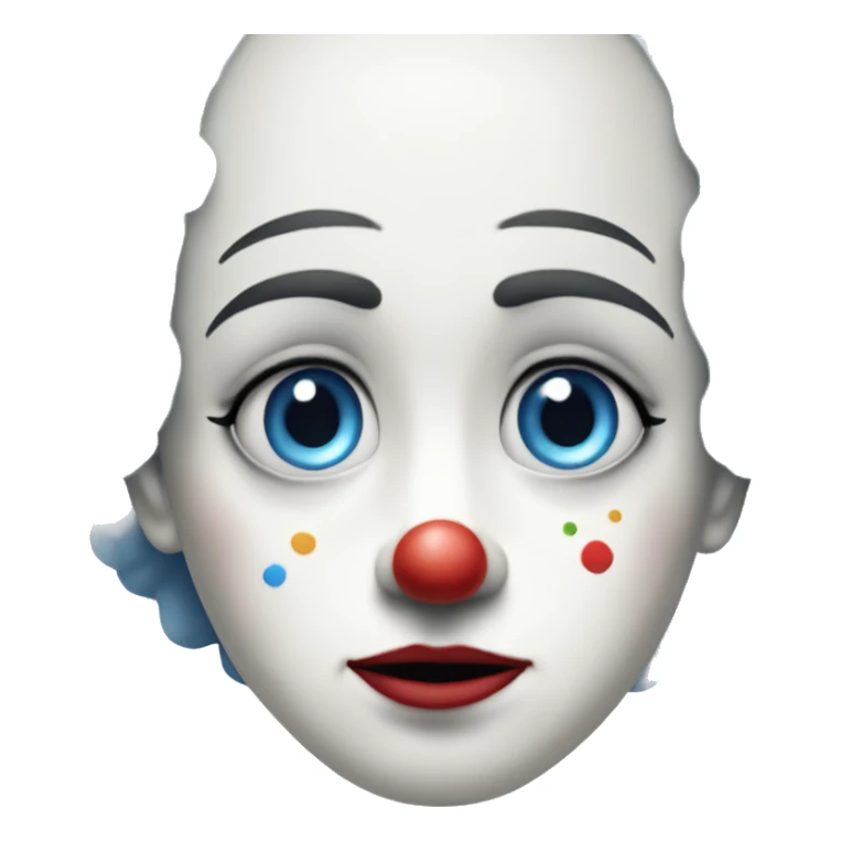 Sad clown Pierrot with blue eyes  sticker