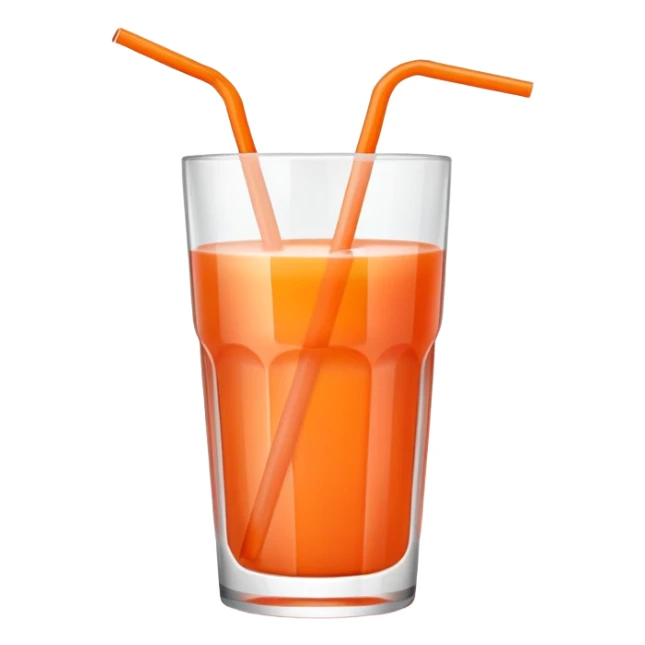 Guava juice in a glass with a straw sticker