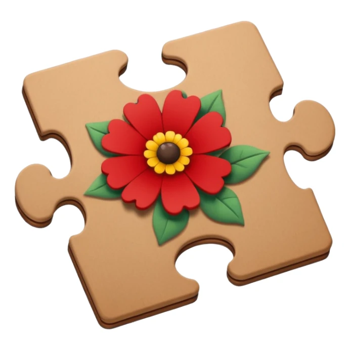 One piece of the puzzle + flower sticker