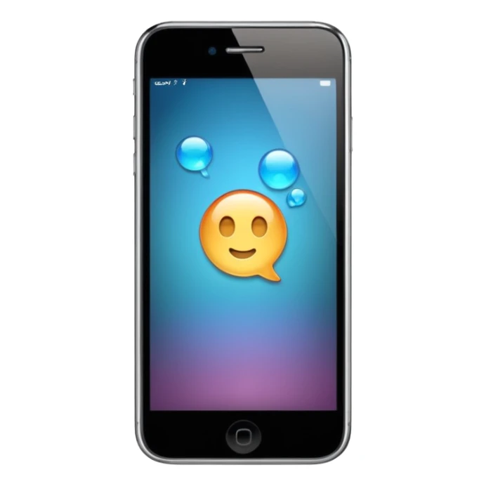 an iphone 16 where we can see bubble speech on the screen sticker