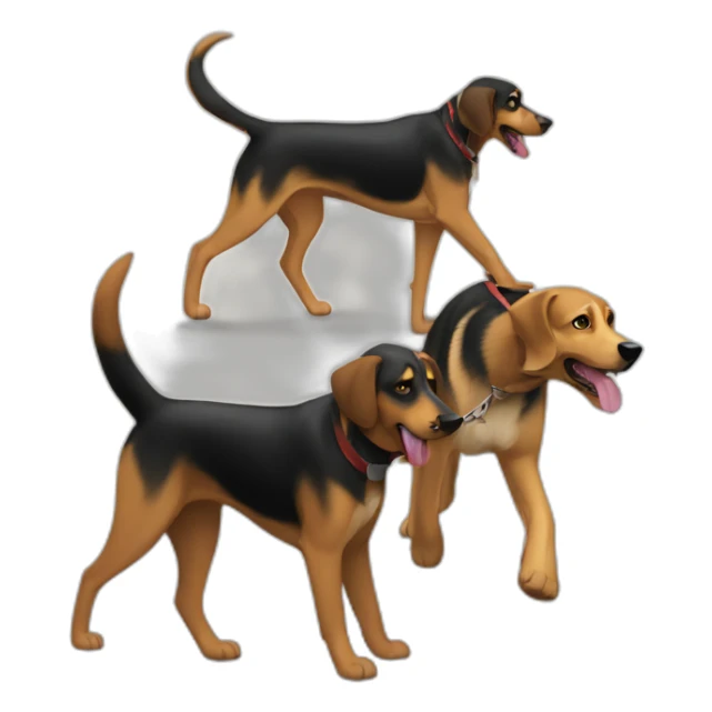 coonhound and German shepherd mix dog walking sticker