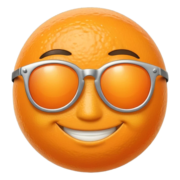 Orange with smile face with sun glasses sticker