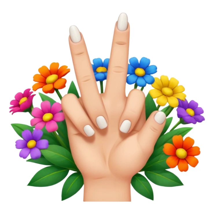 A bouquet of flowers with middle fingers replacing the flowers sticker