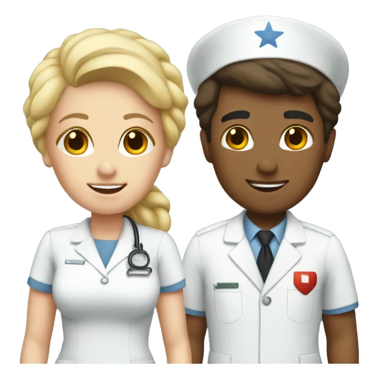 blonde nurse and brunette pilot couple  sticker