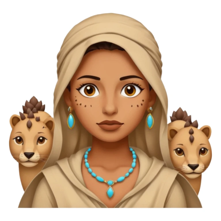 desert woman outfit with piercings just face  sticker