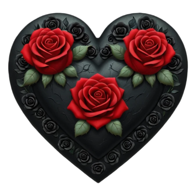 goth themed heart with dark roses sticker