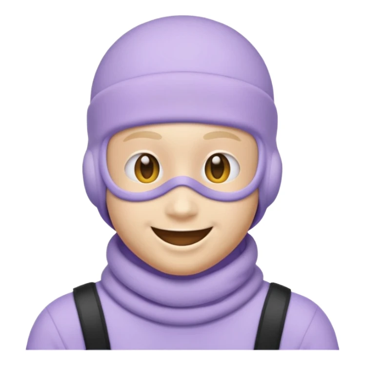 emoji in a pastel lavender ski mask  sticker