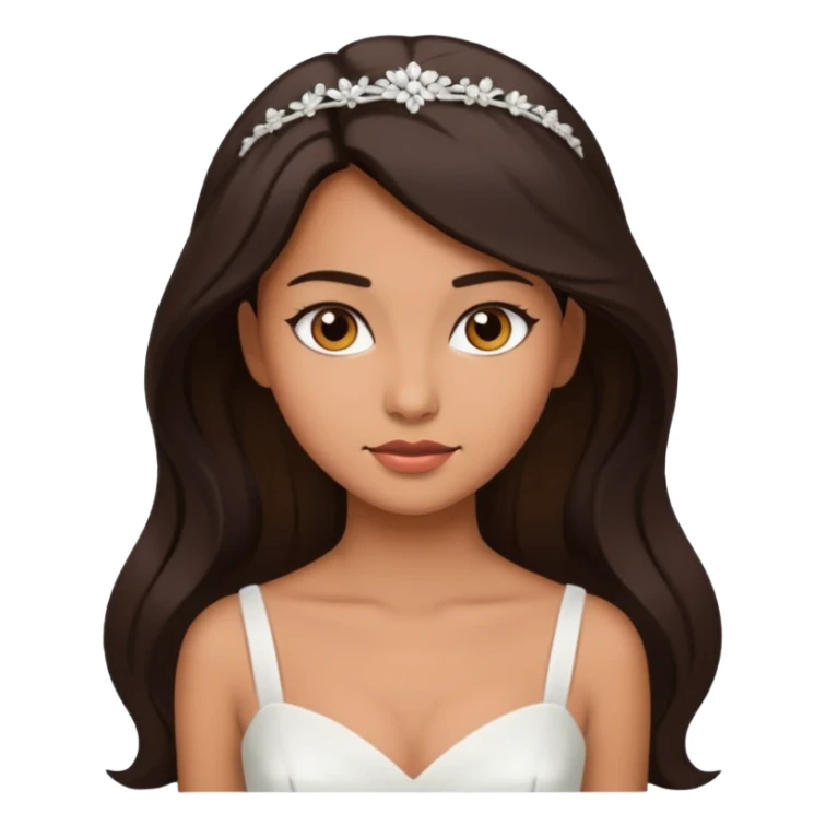 Wedding girl with tan skin and dark hair sticker