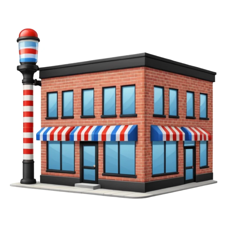 Barbershop building image sticker