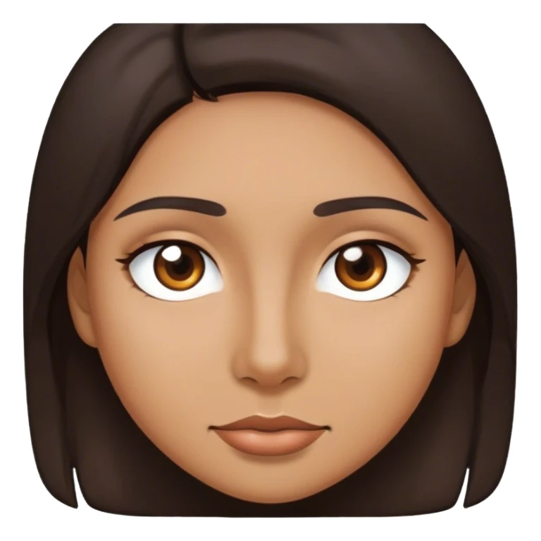 ojos marrones pelo castaño oscuro piel trigueña  sticker