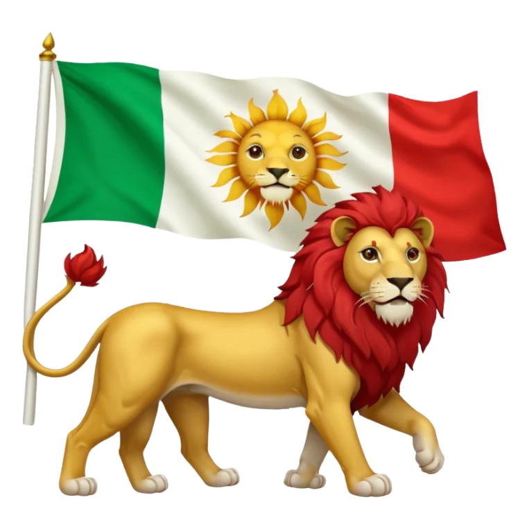 Iranian flag without the name of God with a lion and sun sticker