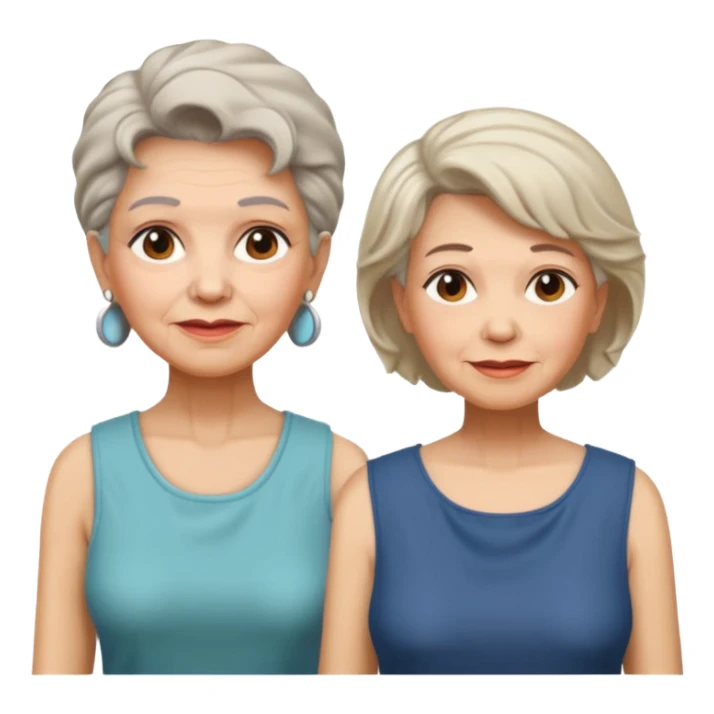 Old Women In Sleeveless, different hair sticker