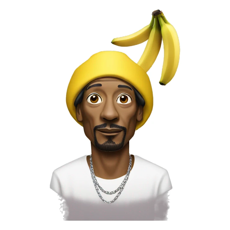 Snoop dogg wearing a banana hat sticker