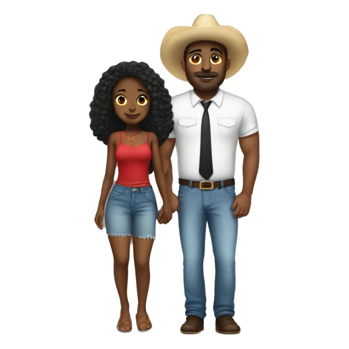 Black girl with big Mexican guy sticker